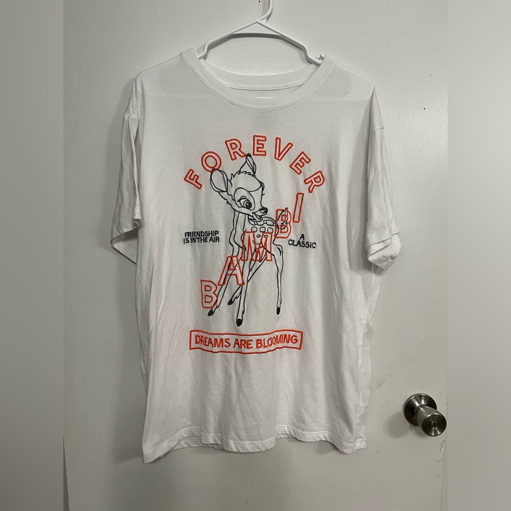 Disney Bambi White Short Sleeve Tee, size XL